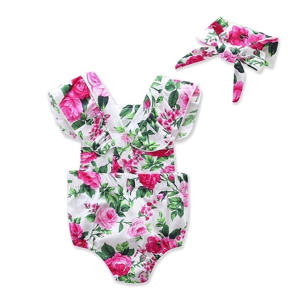 Abby Floral Ruffle Romper - Picture 3 of 4